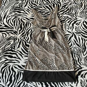 BCBG maxazaria casual flower petals tie at waist cowl neck dress